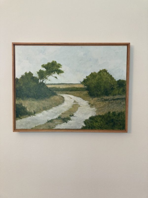 Painting of a Country Road In Soft Blues And Greens