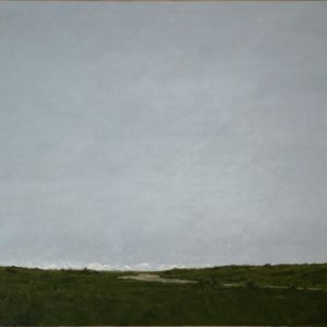 Painting of a Blue-Gray Sky and Dark Green Field