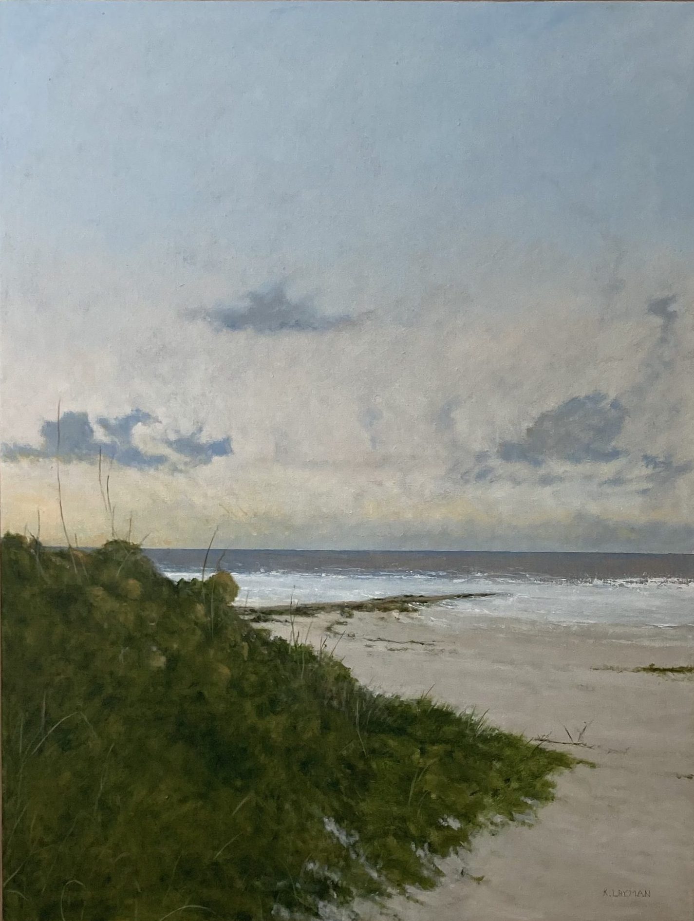 Painting Of The Shore In Mellow Tones